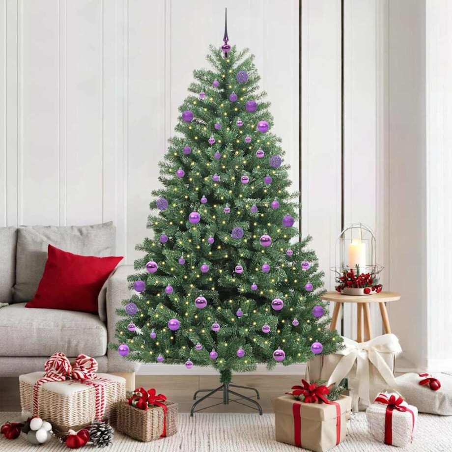 vidaXL Kunstmatige Inklapbare Kerstboom Groen 180 cm PVC en Metaal afbeelding 1