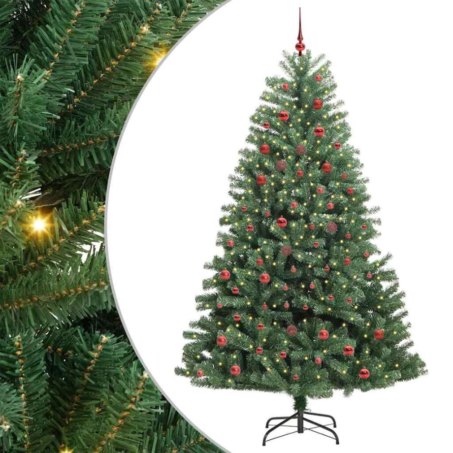 vidaXL Kunstmatige Inklapbare Kerstboom Groen 210 cm PVC en Metaal afbeelding 1