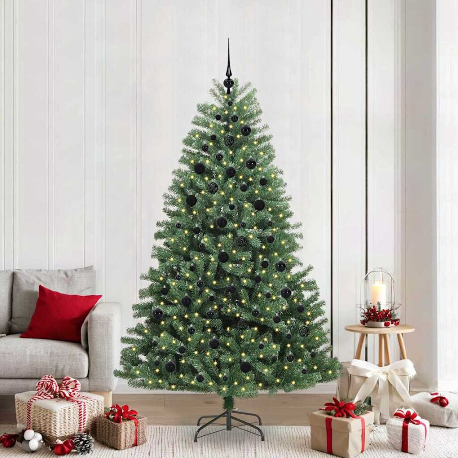 vidaXL Kunstmatige Inklapbare Kerstboom Groen 210 cm PVC en Metaal afbeelding 1