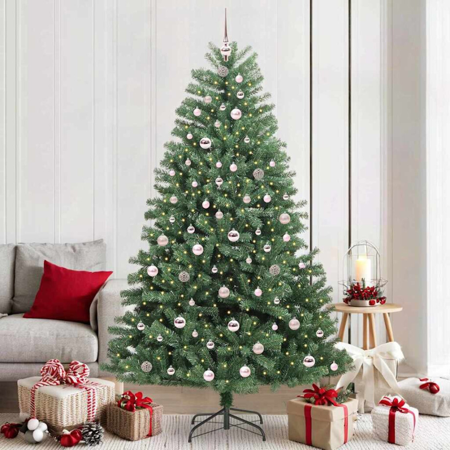 vidaXL Kunstmatige Inklapbare Kerstboom Groen 210 cm PVC en Metaal afbeelding 1