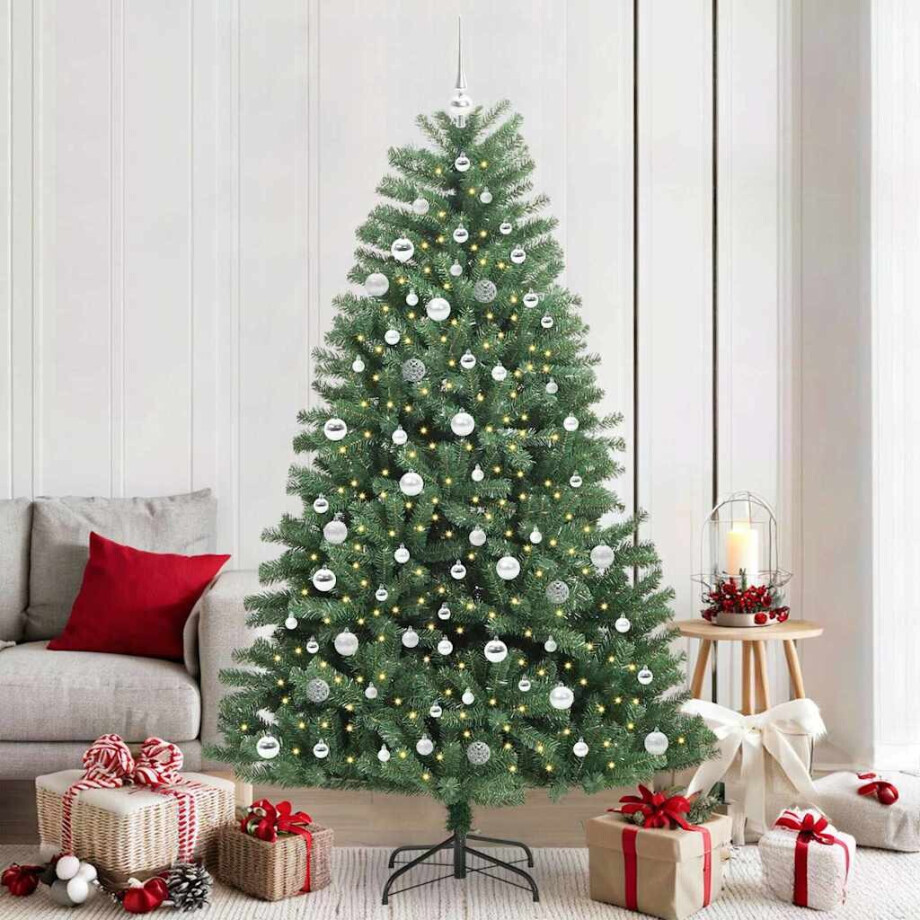vidaXL Kunstmatige Inklapbare Kerstboom Groen 210 cm PVC en Metaal afbeelding 1