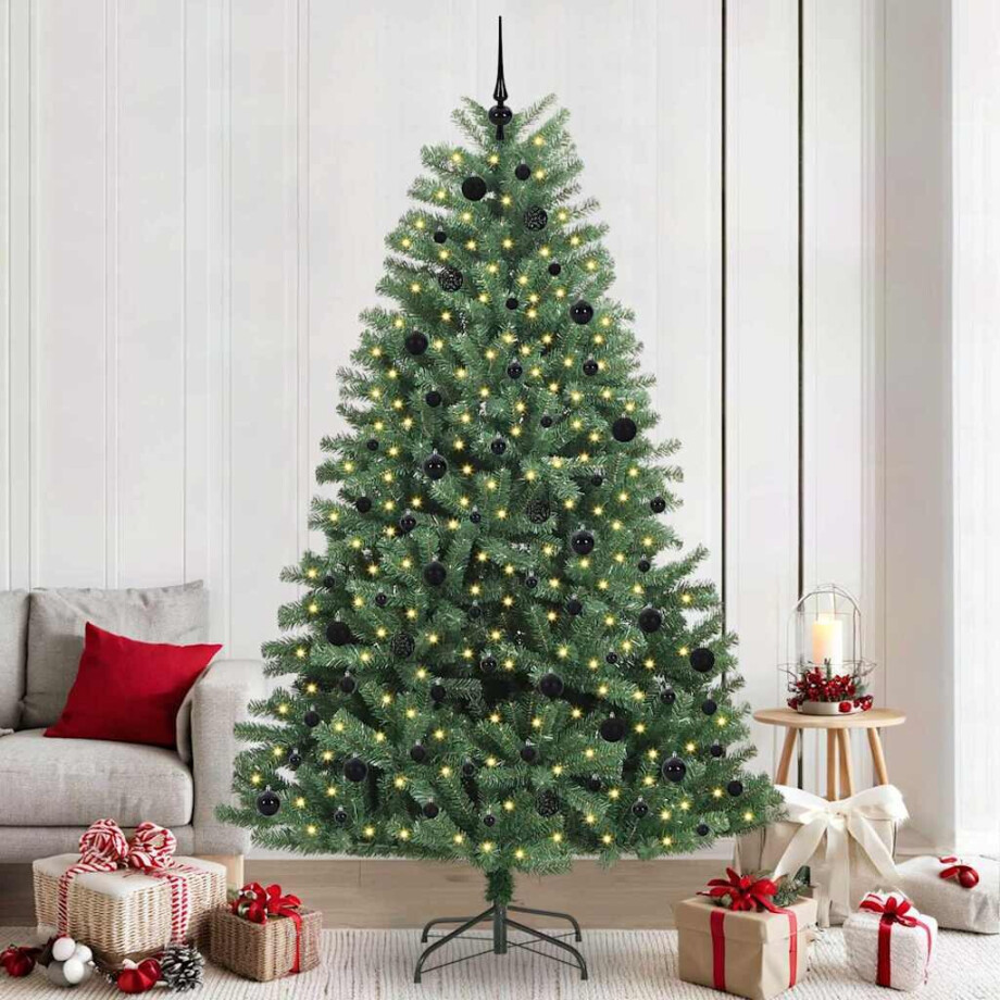 vidaXL Kunstmatige Inklapbare Kerstboom Groen 240 cm PVC en Metaal afbeelding 1