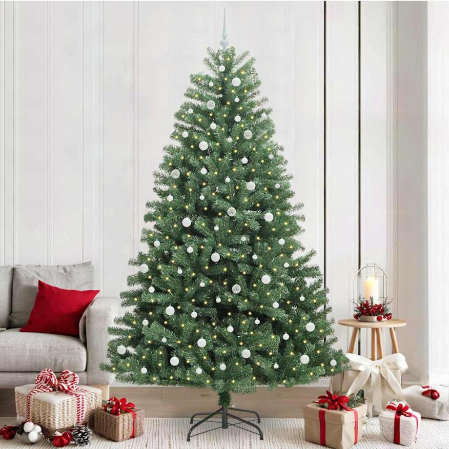 vidaXL Kunstmatige Inklapbare Kerstboom Groen 240 cm PVC en Metaal afbeelding 1