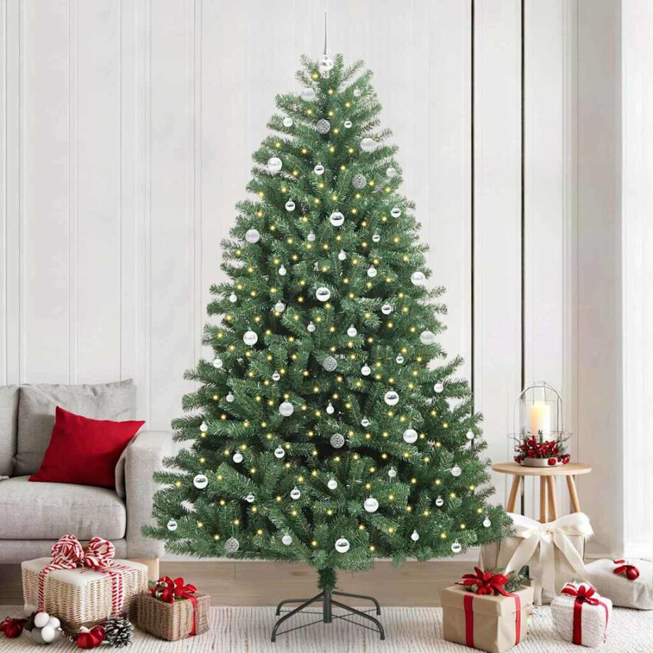 vidaXL Kunstmatige Inklapbare Kerstboom Groen 240 cm PVC en Metaal afbeelding 1