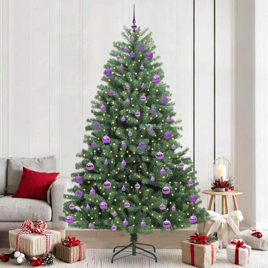 vidaXL Kunstmatige Inklapbare Kerstboom Groen 240 cm PVC en Metaal afbeelding 1