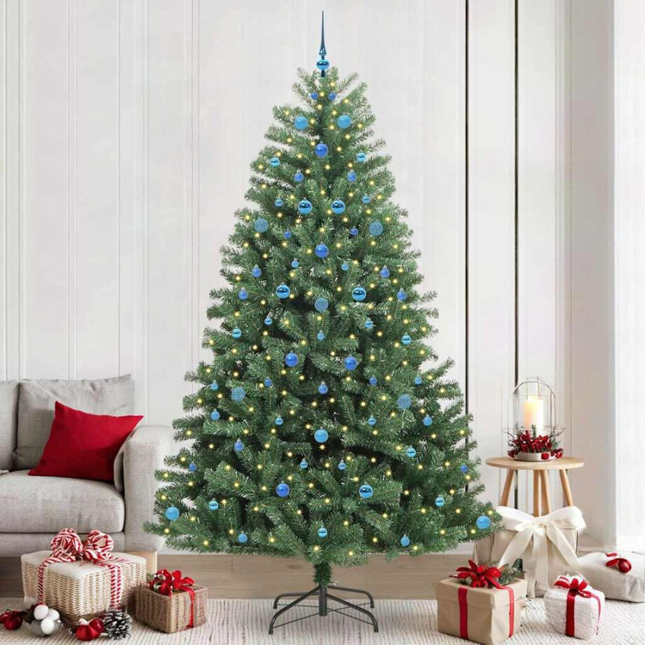 vidaXL Kunstmatige Inklapbare Kerstboom Groen 240 cm PVC en Metaal afbeelding 1
