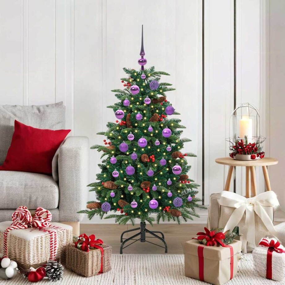 vidaXL Kunstkerstboom Groen 120 cm PVC en Metaal en Plastic afbeelding 1
