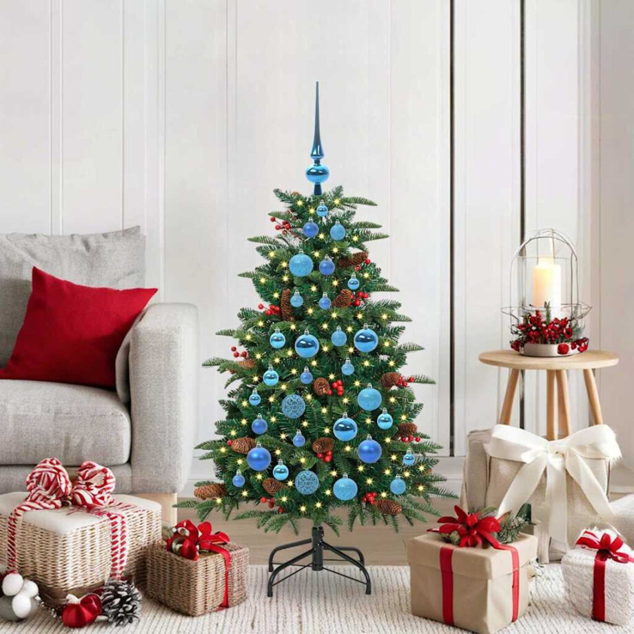 vidaXL Kunstkerstboom Groen 120 cm PVC en Metaal en Plastic afbeelding 1