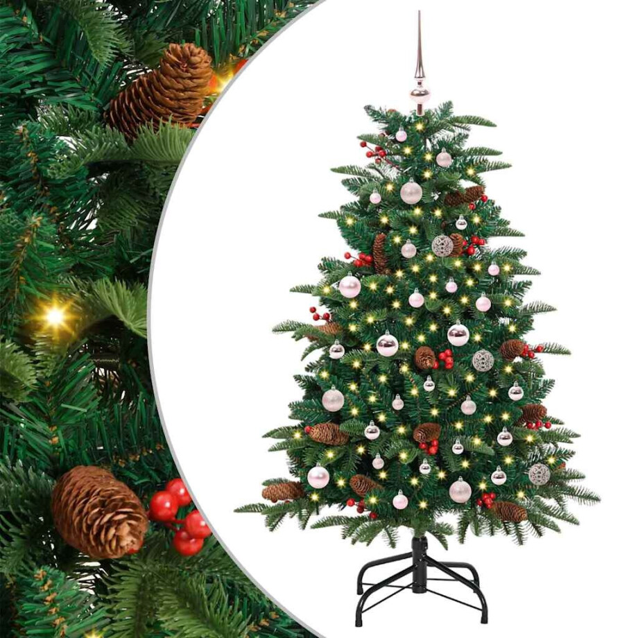 vidaXL Kunstkerstboom Groen 150 cm PVC en Metaal en Plastic afbeelding 1