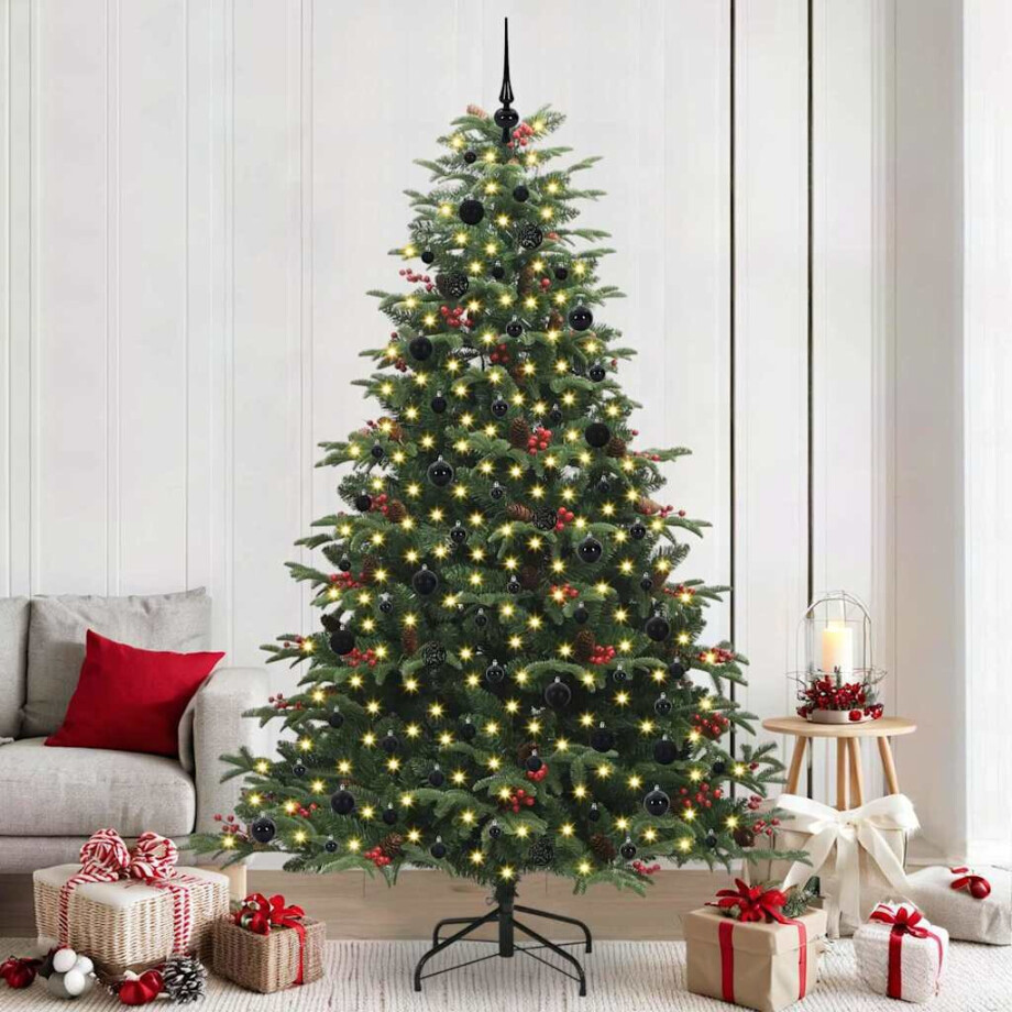 vidaXL Kunstkerstboom Groen 240 cm PVC en Metaal en Plastic afbeelding 1