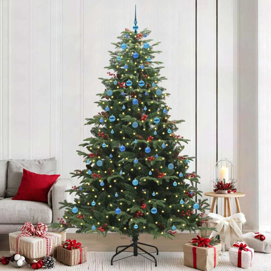 vidaXL Kunstkerstboom Groen 240 cm PVC en Metaal en Plastic afbeelding 1