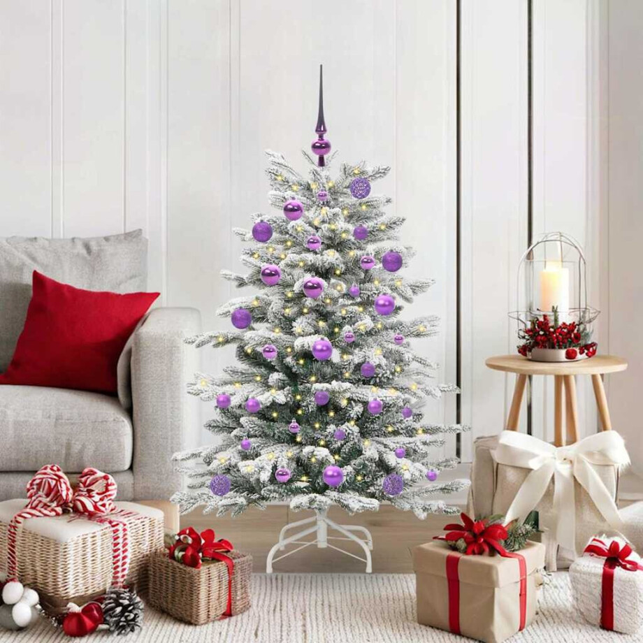vidaXL Kunstmatige Inklapbare Kerstboom Wit 120 cm PE en PVC afbeelding 1