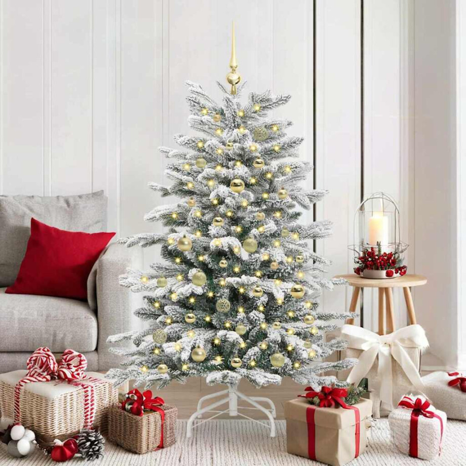 vidaXL Kunstmatige Inklapbare Kerstboom Wit 150 cm PE en PVC afbeelding 1