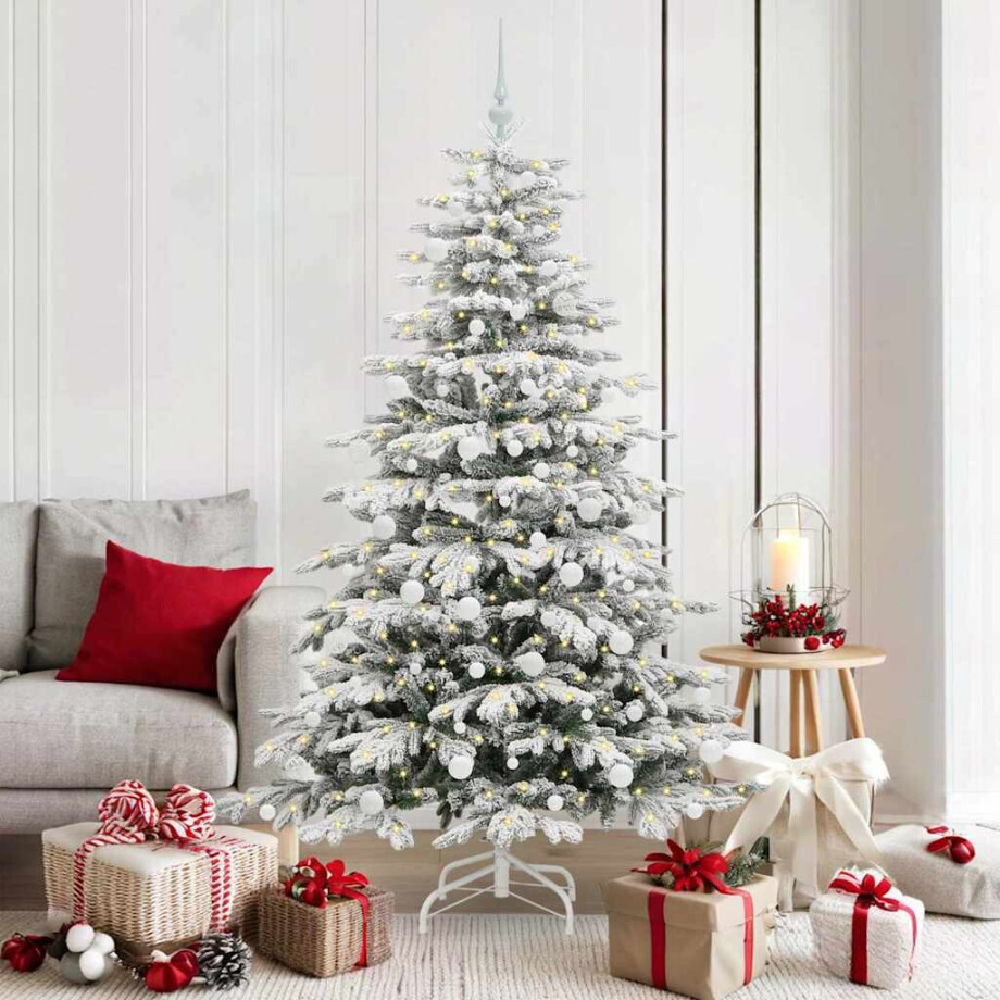 vidaXL Kunstmatige Inklapbare Kerstboom Wit 180 cm PE en PVC afbeelding 1