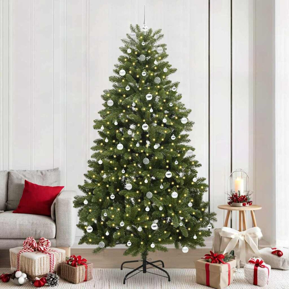 vidaXL Kunstkerstboom met LED -striplichten Groen 240 cm PVC en Metaal vidaXL Kunstkerstboom met LED -striplichten Groen 240 cm PVC en Metaal afbeelding 1