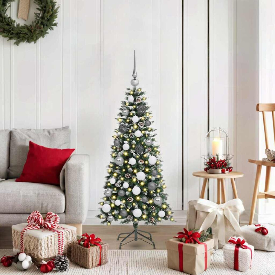 vidaXL Kunstkerstboom with Decorative String Lights Groen 120 cm PVC afbeelding 1