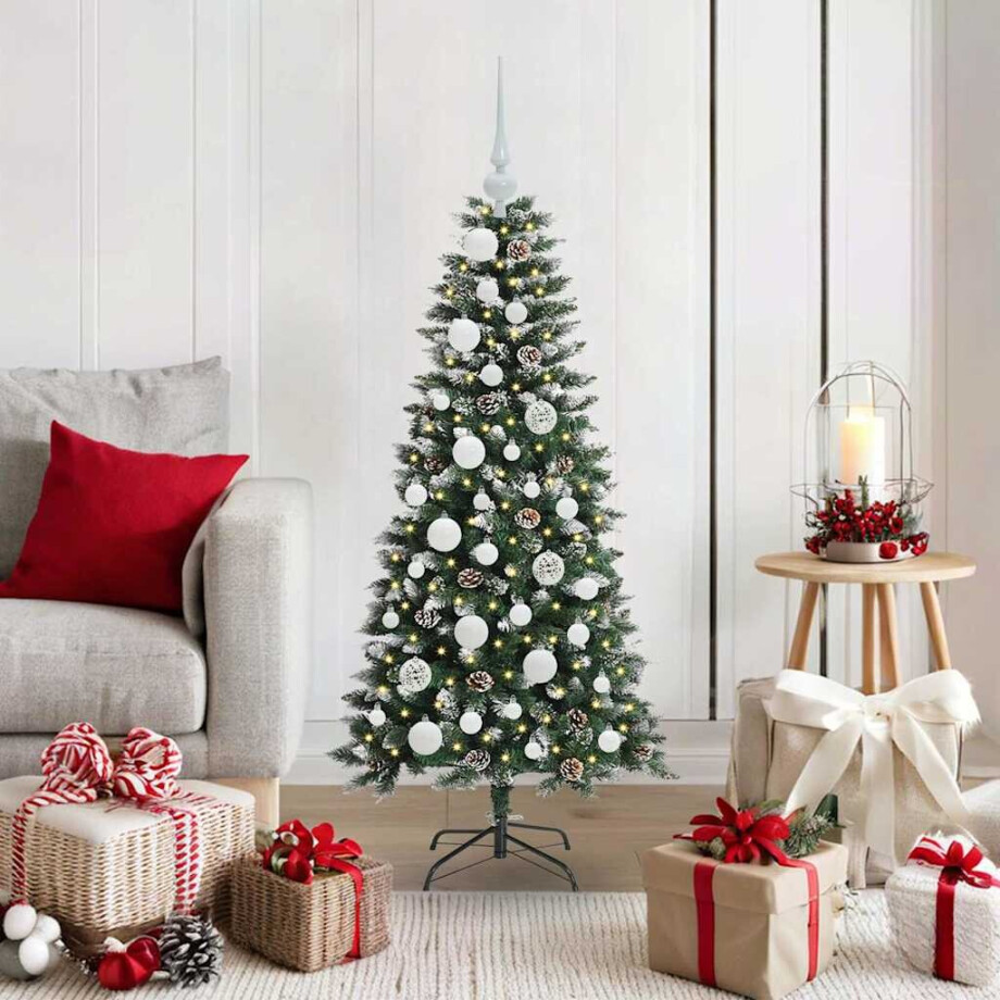 vidaXL Kunstkerstboom met 150 LED Groen 120 cm PVC en Plastic en Staal afbeelding 1