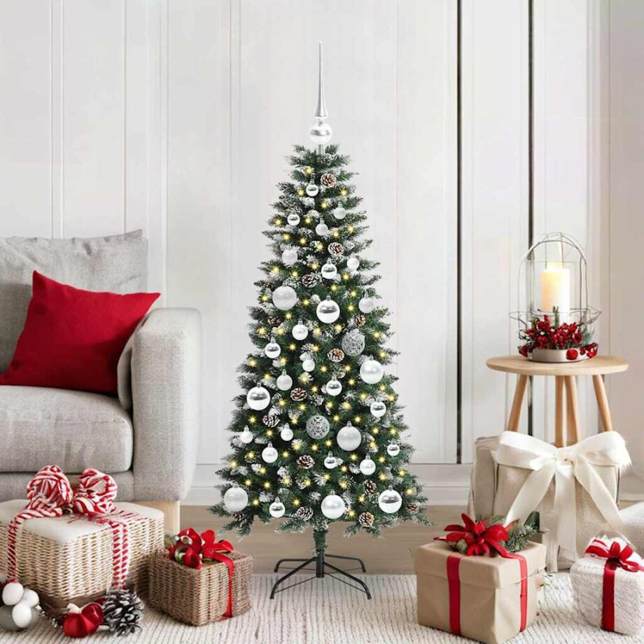 vidaXL Kunstkerstboom Groen 50 x 50 x 120 cm PVC en Plastic en Staal afbeelding 1