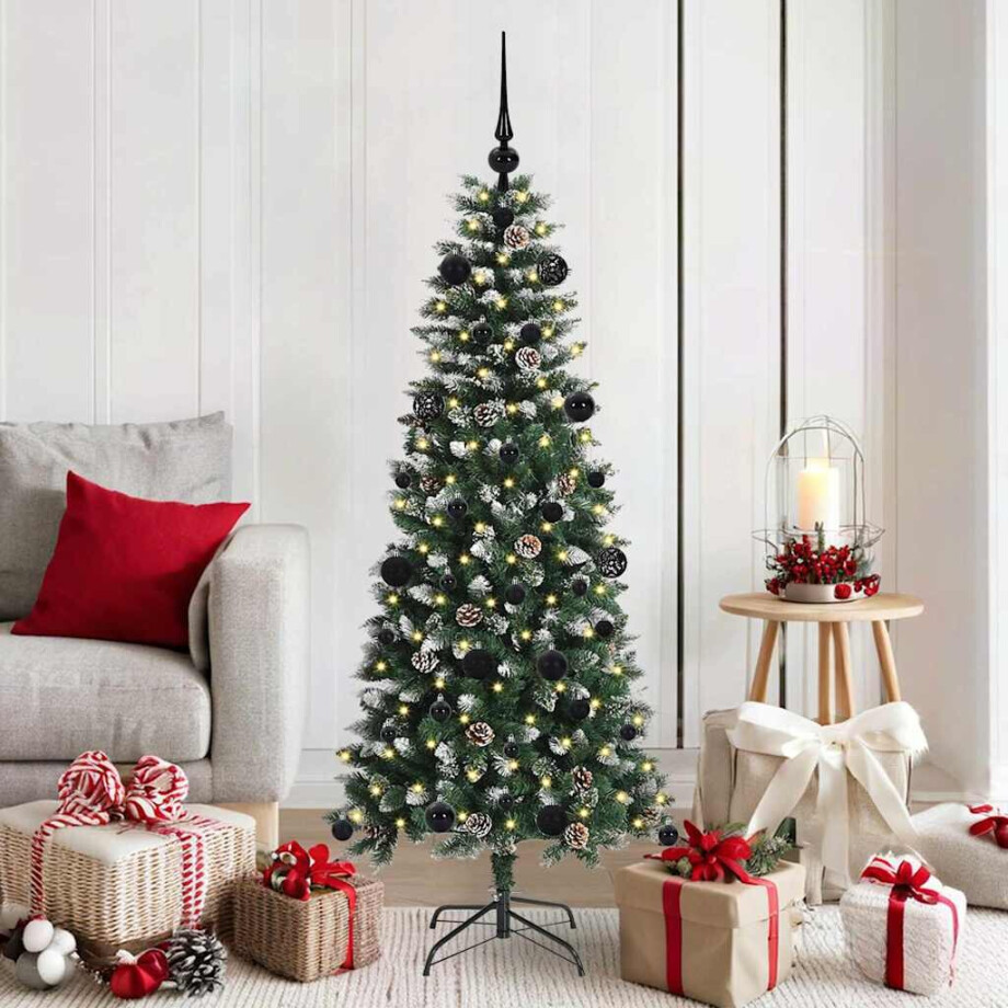 vidaXL Kunstkerstboom met 150 LED Groen 150 cm PVC en Plastic en Staal afbeelding 1