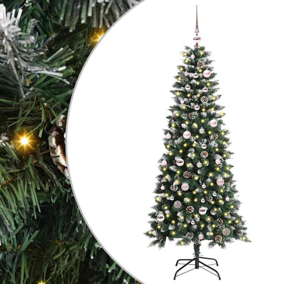 vidaXL Kunstkerstboom met 150 LED Groen 150 cm PVC en Plastic en Staal afbeelding 1