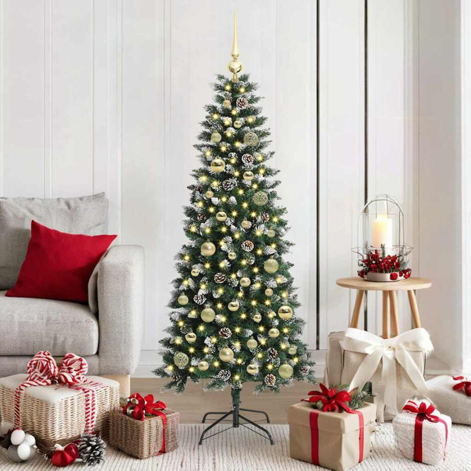 vidaXL Kunstkerstboom met 150 LED Groen 150 cm PVC en Plastic en Staal afbeelding 1