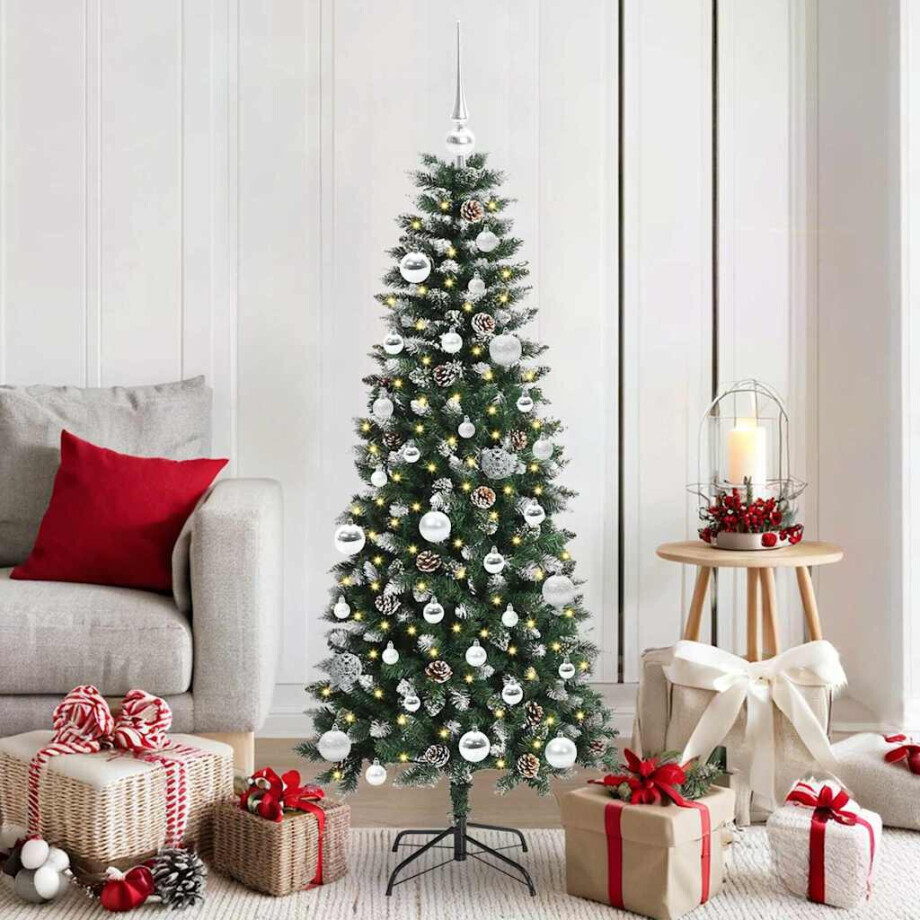 vidaXL Kunstkerstboom met 150 LED Groen 150 cm PVC en Plastic en Staal afbeelding 1