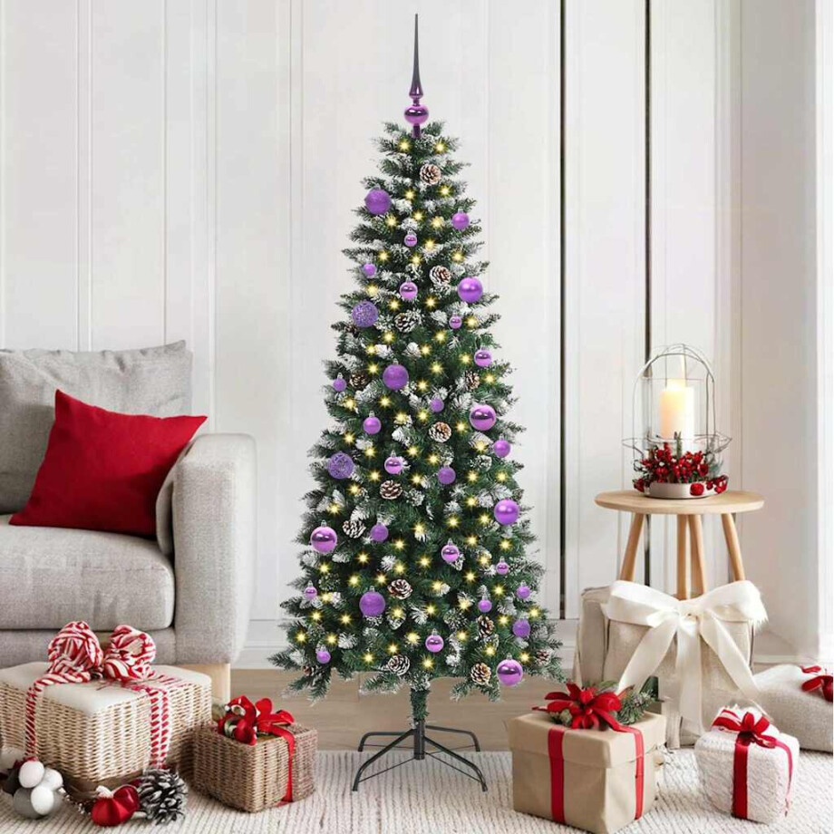 vidaXL Kunstkerstboom met 150 LED Groen 150 cm PVC en Plastic en Staal afbeelding 1