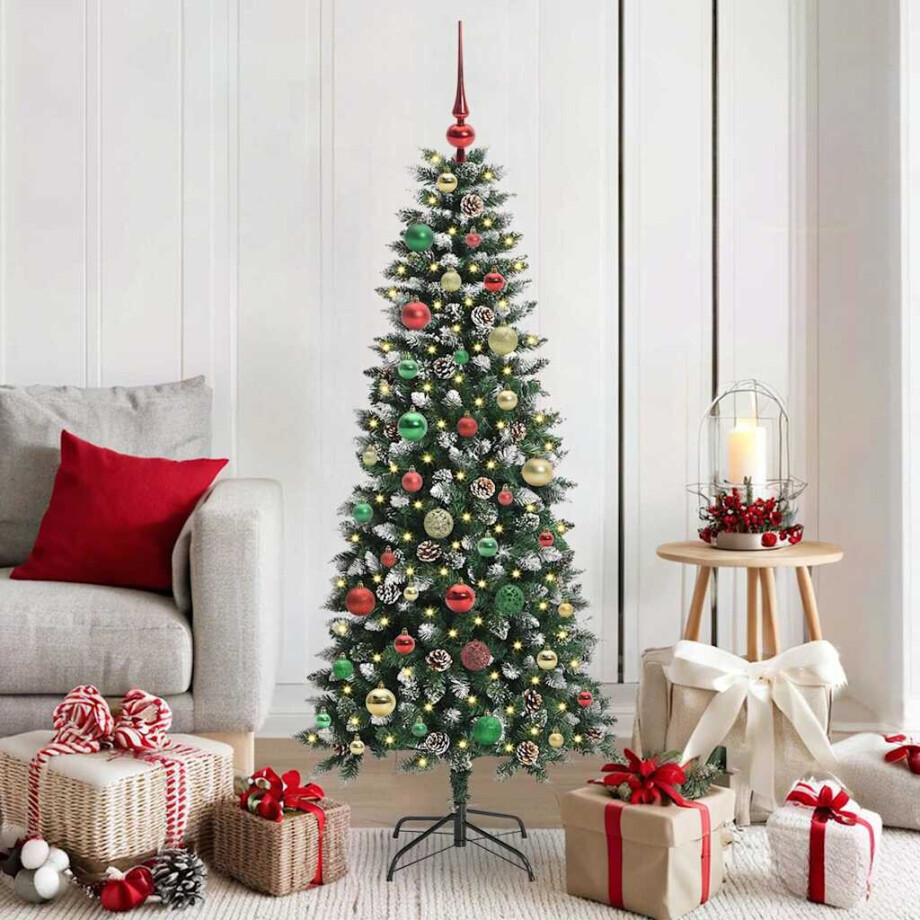 vidaXL Kunstkerstboom Groen 66 x 66 x 150 cm PVC en Plastic en Staal afbeelding 1