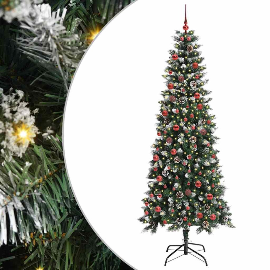 vidaXL Kunstkerstboom Groen 86 x 86 x 210 cm PVC en Plastic en Staal vidaXL Kunstkerstboom Groen 86 x 86 x 210 cm PVC en Plastic en Staal afbeelding 1