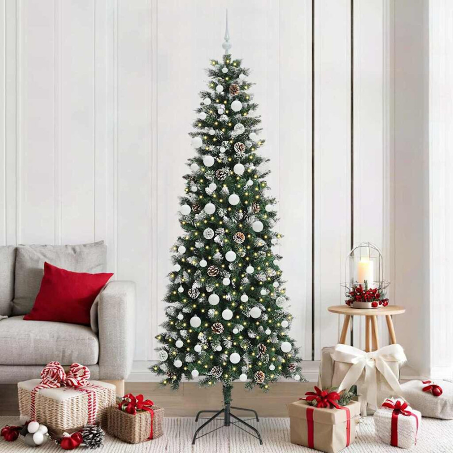 vidaXL Kunstkerstboom Groen 86 x 86 x 210 cm PVC en Plastic en Staal vidaXL Kunstkerstboom Groen 86 x 86 x 210 cm PVC en Plastic en Staal afbeelding 1