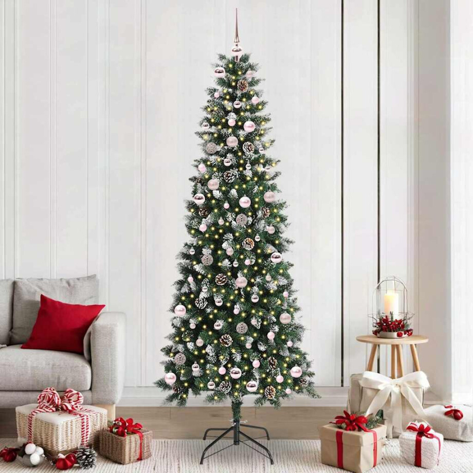 vidaXL Kunstkerstboom Groen 96 x 96 x 240 cm PVC en Plastic en Staal afbeelding 1