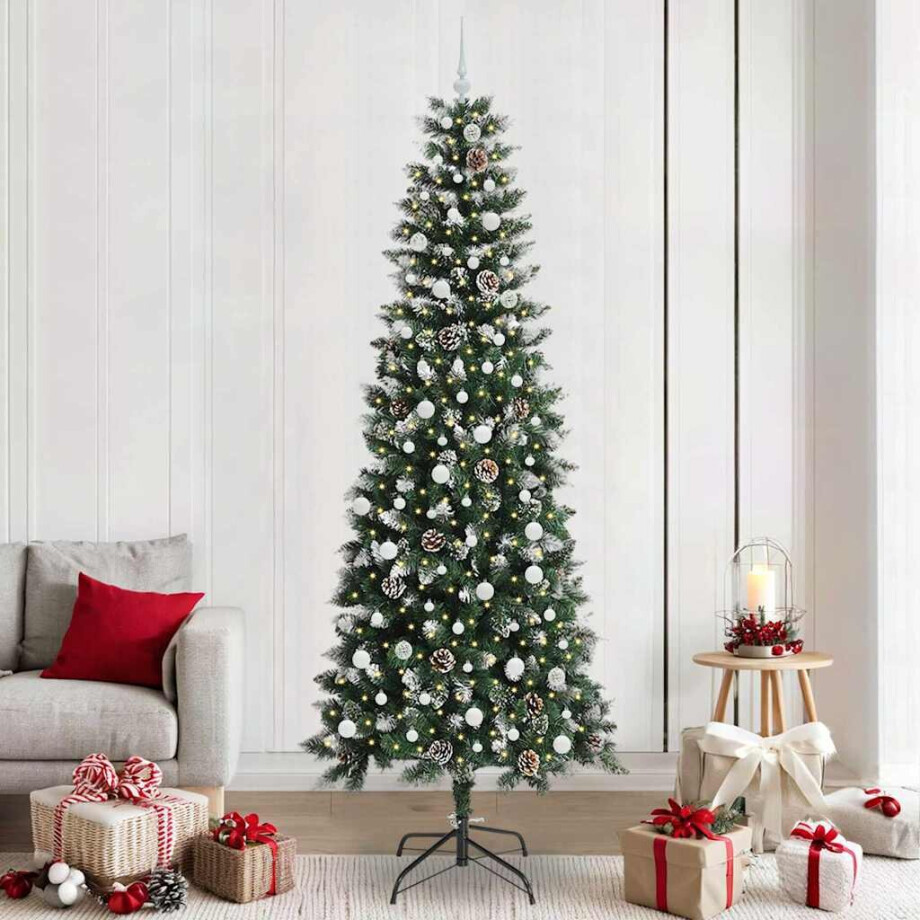 vidaXL Kunstkerstboom Groen 96 x 96 x 240 cm PVC en Plastic en Staal afbeelding 1