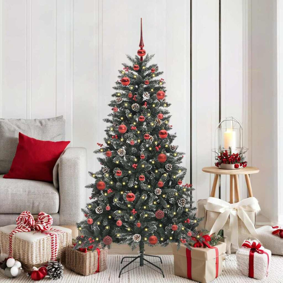 vidaXL Kunstkerstboom met 150 LED Groen 150 cm PVC en Plastic en Staal afbeelding 1