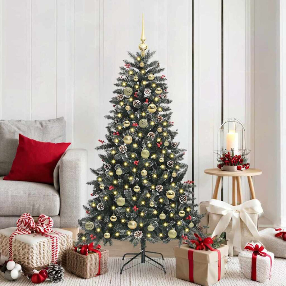 vidaXL Kunstkerstboom met 150 LED Groen 150 cm PVC en Plastic en Staal afbeelding 1