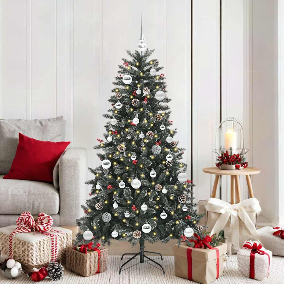 vidaXL Kunstkerstboom met 150 LED Groen 150 cm PVC en Plastic en Staal afbeelding 1