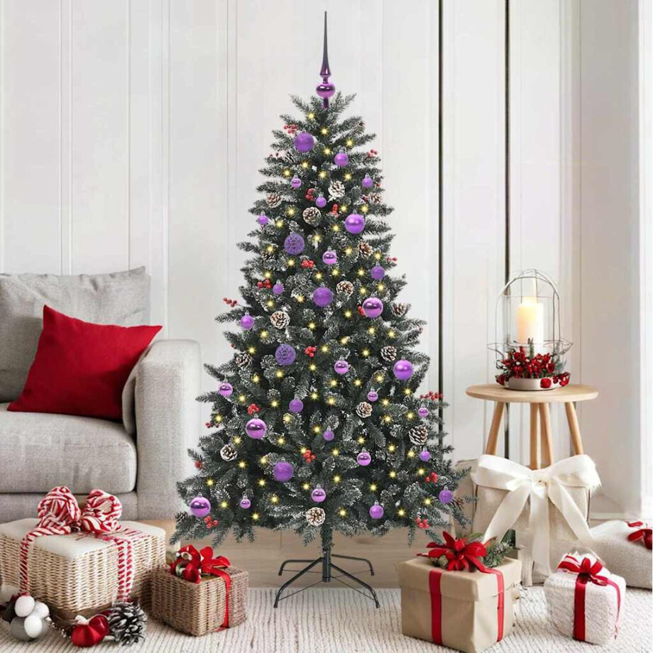 vidaXL Kunstkerstboom met 150 LED Groen 150 cm PVC en Plastic en Staal afbeelding 1