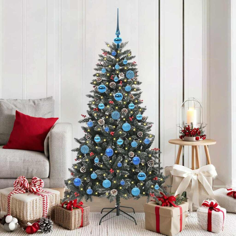 vidaXL Kunstkerstboom met 150 LED Groen 150 cm PVC en Plastic en Staal afbeelding 1