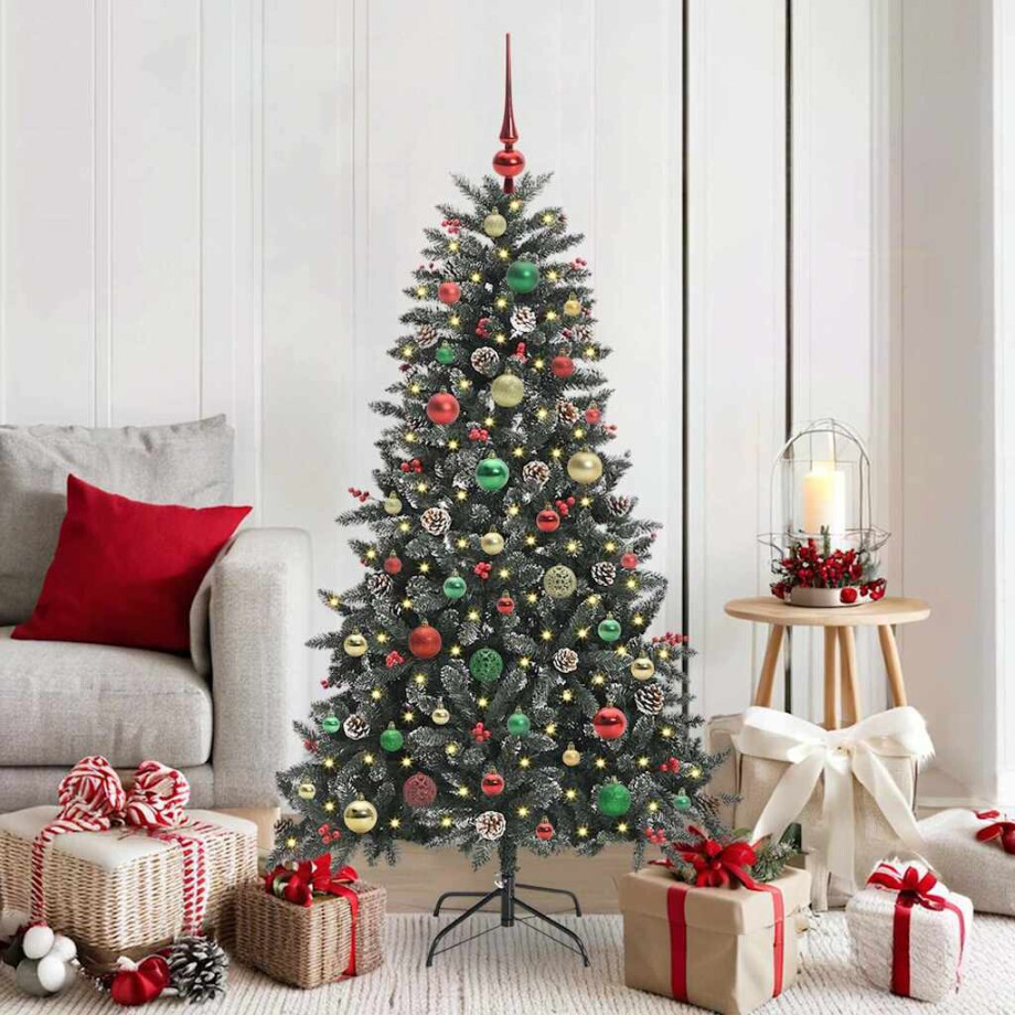 vidaXL Kunstkerstboom met 150 LED Groen 150 cm PVC en Plastic en Staal afbeelding 1