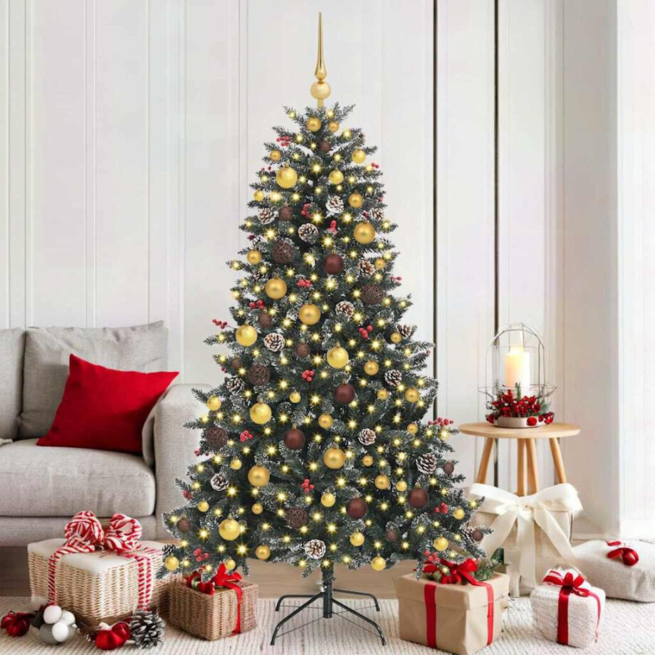vidaXL Kunstkerstboom met 300 LED Groen 180 cm PVC en Plastic en Staal vidaXL Kunstkerstboom met 300 LED Groen 180 cm PVC en Plastic en Staal afbeelding 1