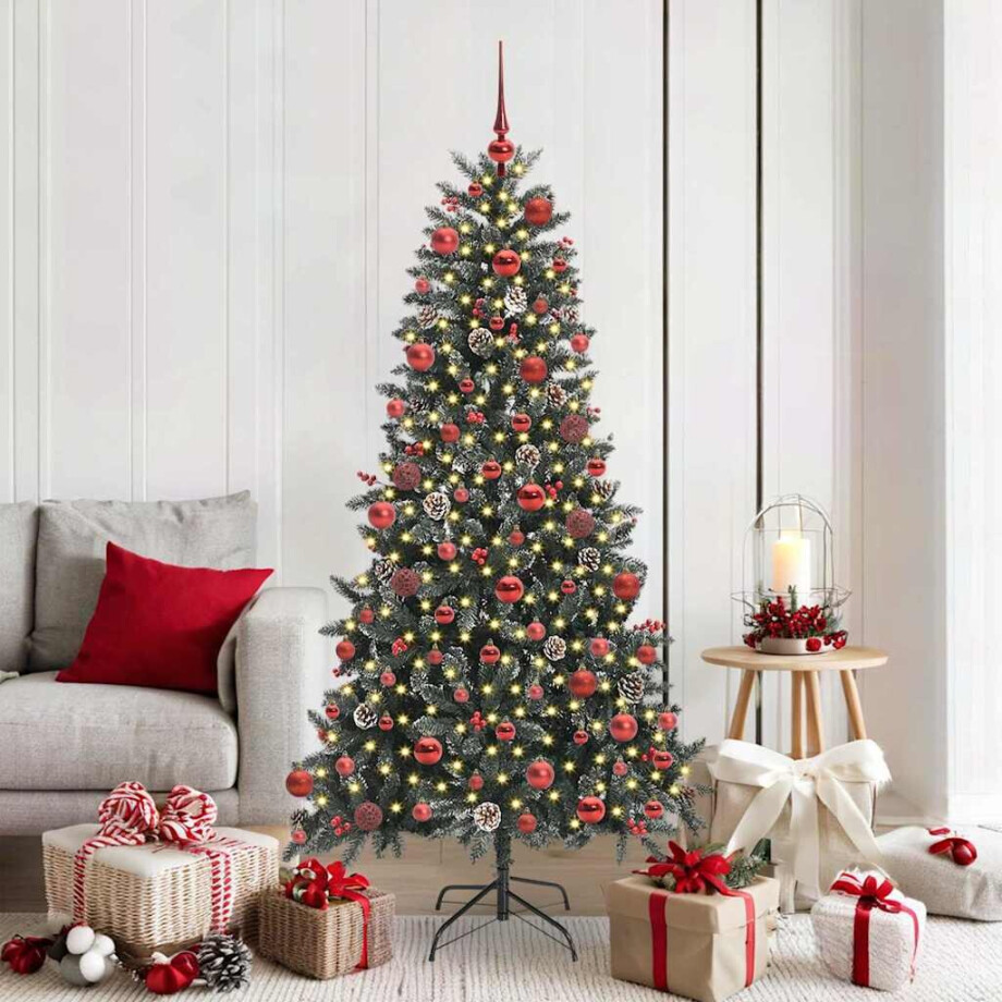 vidaXL Kunstkerstboom met 300 LED Groen 180 cm PVC en Plastic en Staal afbeelding 1
