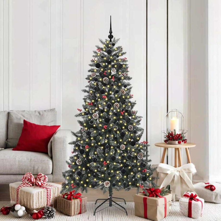 vidaXL Kunstkerstboom met 300 LED Groen 180 cm PVC en Plastic en Staal afbeelding 1