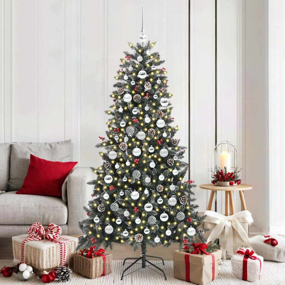 vidaXL Kunstkerstboom Groen 99 x 99 x 180 cm PVC en Plastic en Staal afbeelding 1