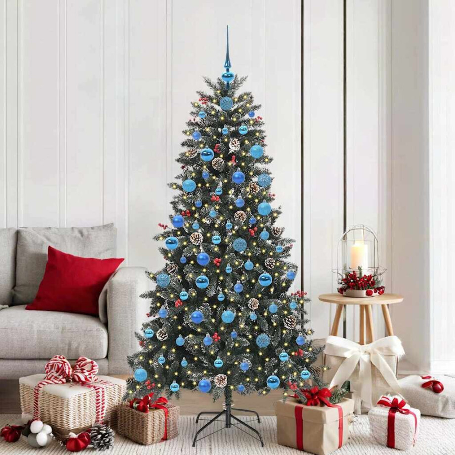 vidaXL Kunstkerstboom Groen 99 x 99 x 180 cm PVC en Plastic en Staal afbeelding 1