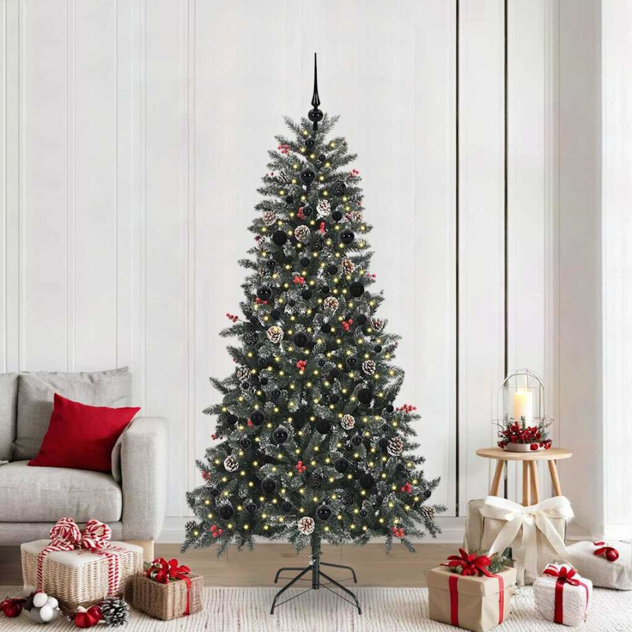 vidaXL Kunstkerstboom met 300 LED Groen 210 cm PVC en Plastic en Staal vidaXL Kunstkerstboom met 300 LED Groen 210 cm PVC en Plastic en Staal afbeelding 1