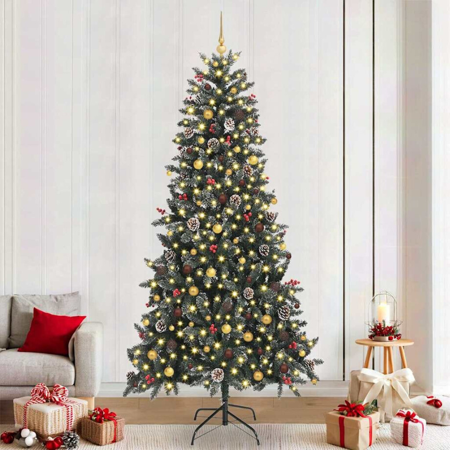 vidaXL Kunstkerstboom met 300 LED Groen 240 cm PVC en Plastic en Staal vidaXL Kunstkerstboom met 300 LED Groen 240 cm PVC en Plastic en Staal afbeelding 1