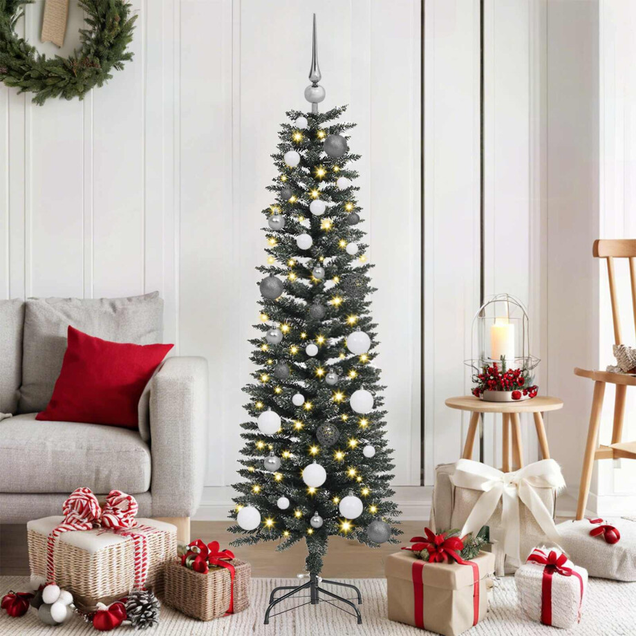 vidaXL Kunstkerstboom met 150 LED Groen 150 cm PVC en Plastic en Staal afbeelding 1