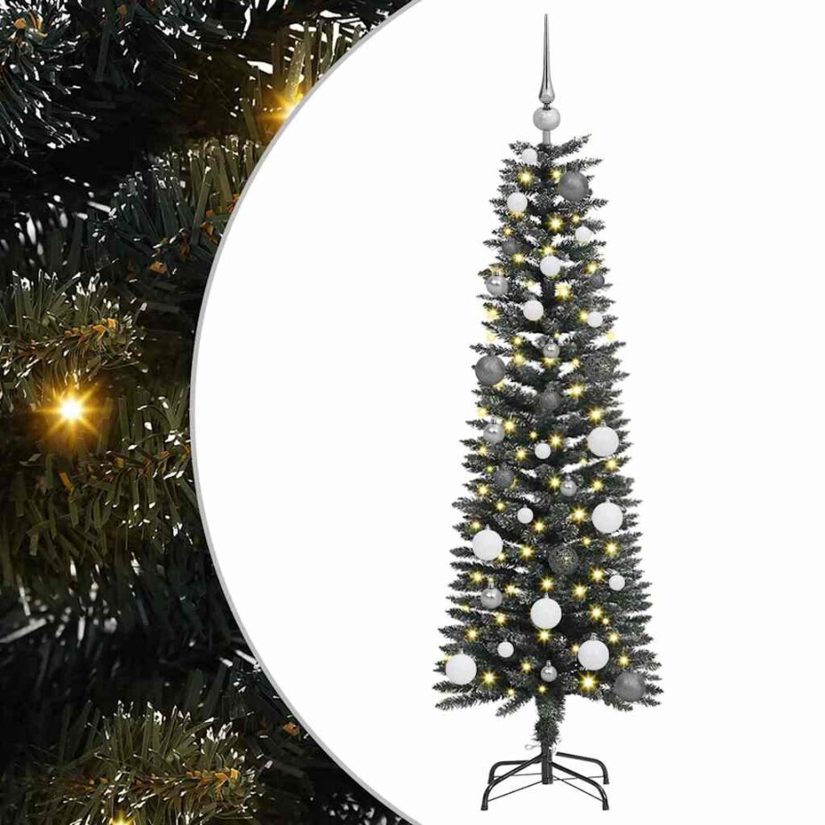 vidaXL Kunstkerstboom with Decorative String Lights Groen 150 cm PVC afbeelding 1