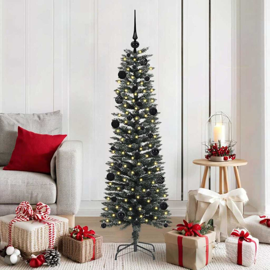 vidaXL Kunstkerstboom Groen 43 x 43 x 150 cm PVC en Plastic en Staal vidaXL Kunstkerstboom Groen 43 x 43 x 150 cm PVC en Plastic en Staal afbeelding 1