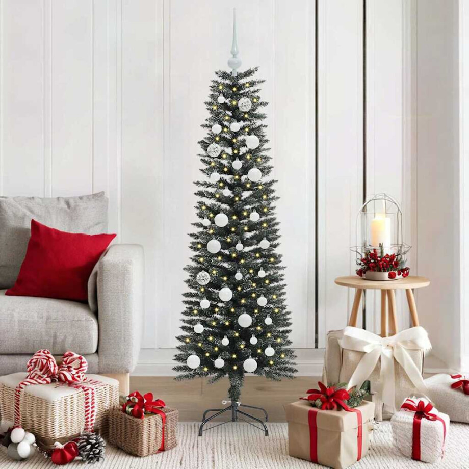 vidaXL Kunstkerstboom Groen 43 x 43 x 150 cm PVC en Plastic en Staal vidaXL Kunstkerstboom Groen 43 x 43 x 150 cm PVC en Plastic en Staal afbeelding 1