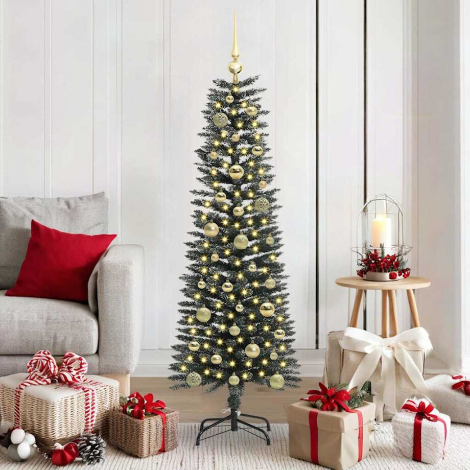 vidaXL Kunstkerstboom Groen 43 x 43 x 150 cm PVC en Plastic en Staal vidaXL Kunstkerstboom Groen 43 x 43 x 150 cm PVC en Plastic en Staal afbeelding 1